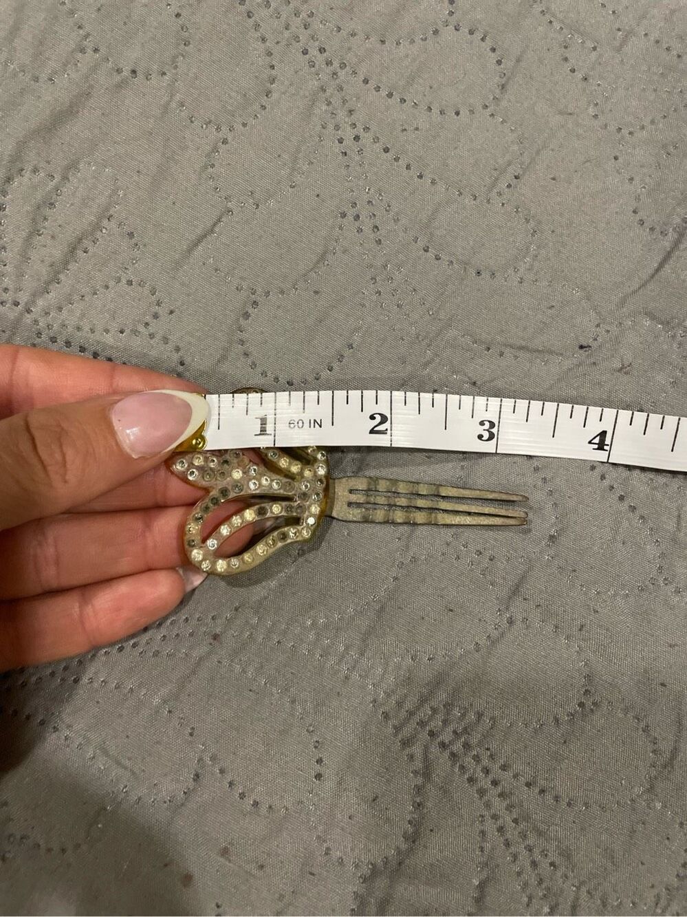 Vintage Rhinestone Crown Hair Comb Edwardian Era Early 1900’s Hinged - Picture 4 of 6